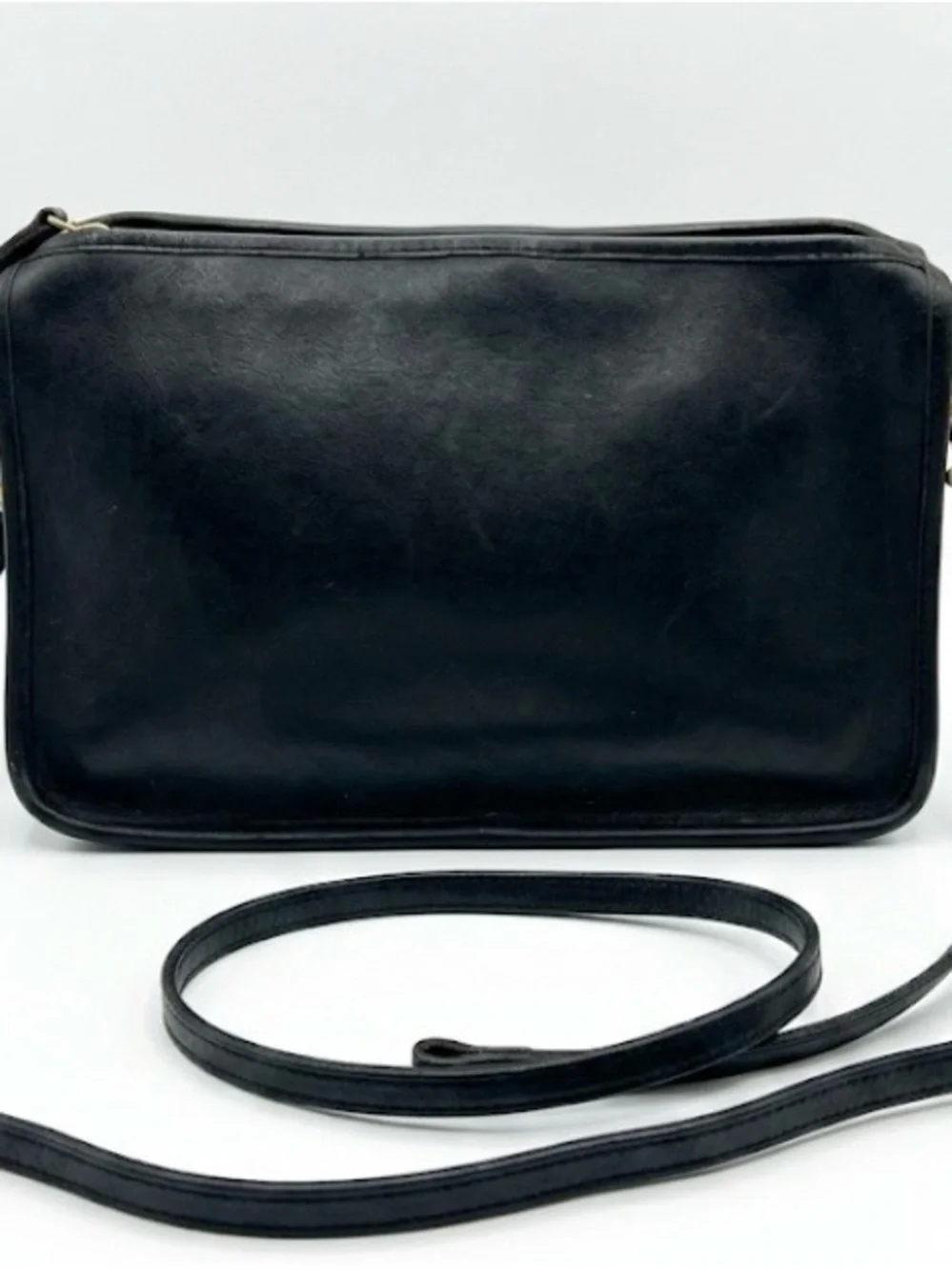 Coach Black Leather Messenger Crossbody Bag